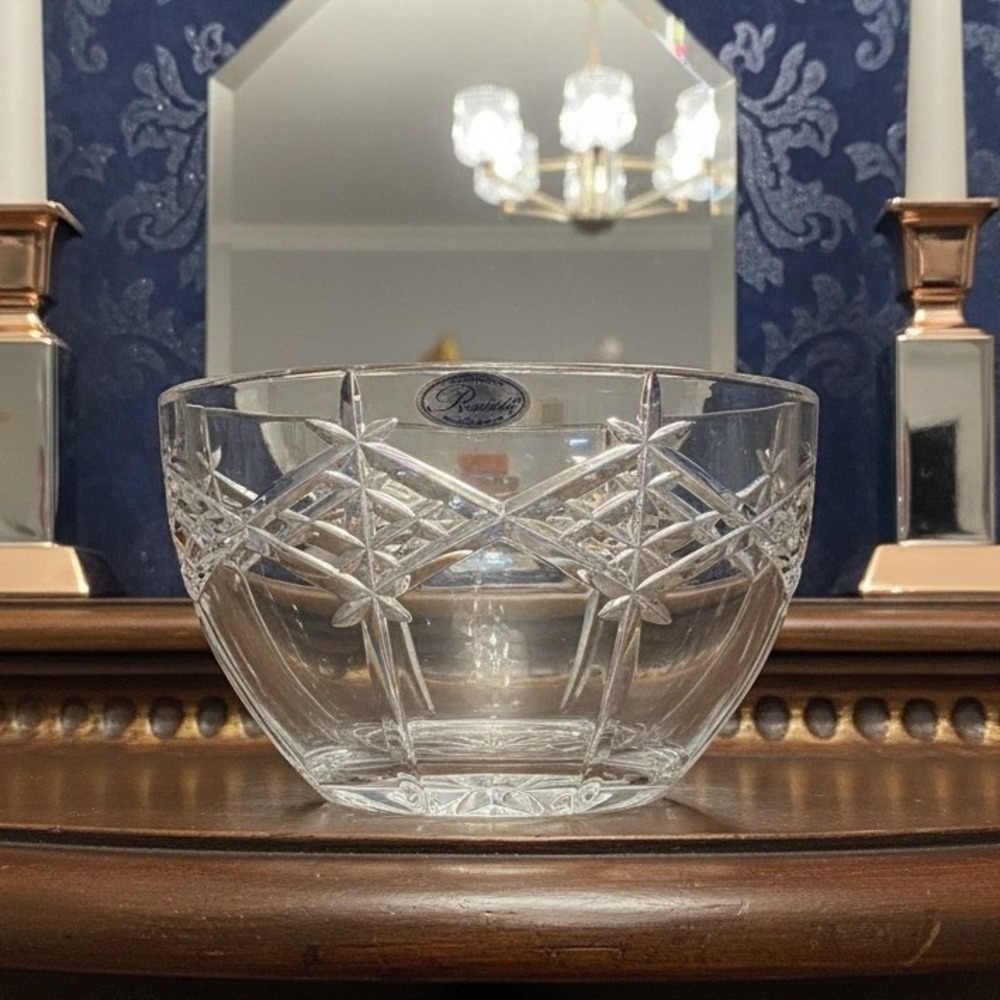 Rogaska Heavy Cut Crystal Vase, Vintage Signed Luxury Glass Display, Centerpiece